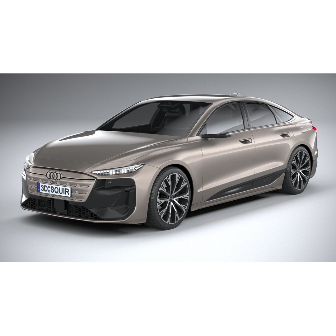 Audi A6 Sportback e-tron 2025 3D Model – High Poly Game Asset, FBX, OBJ - View 3