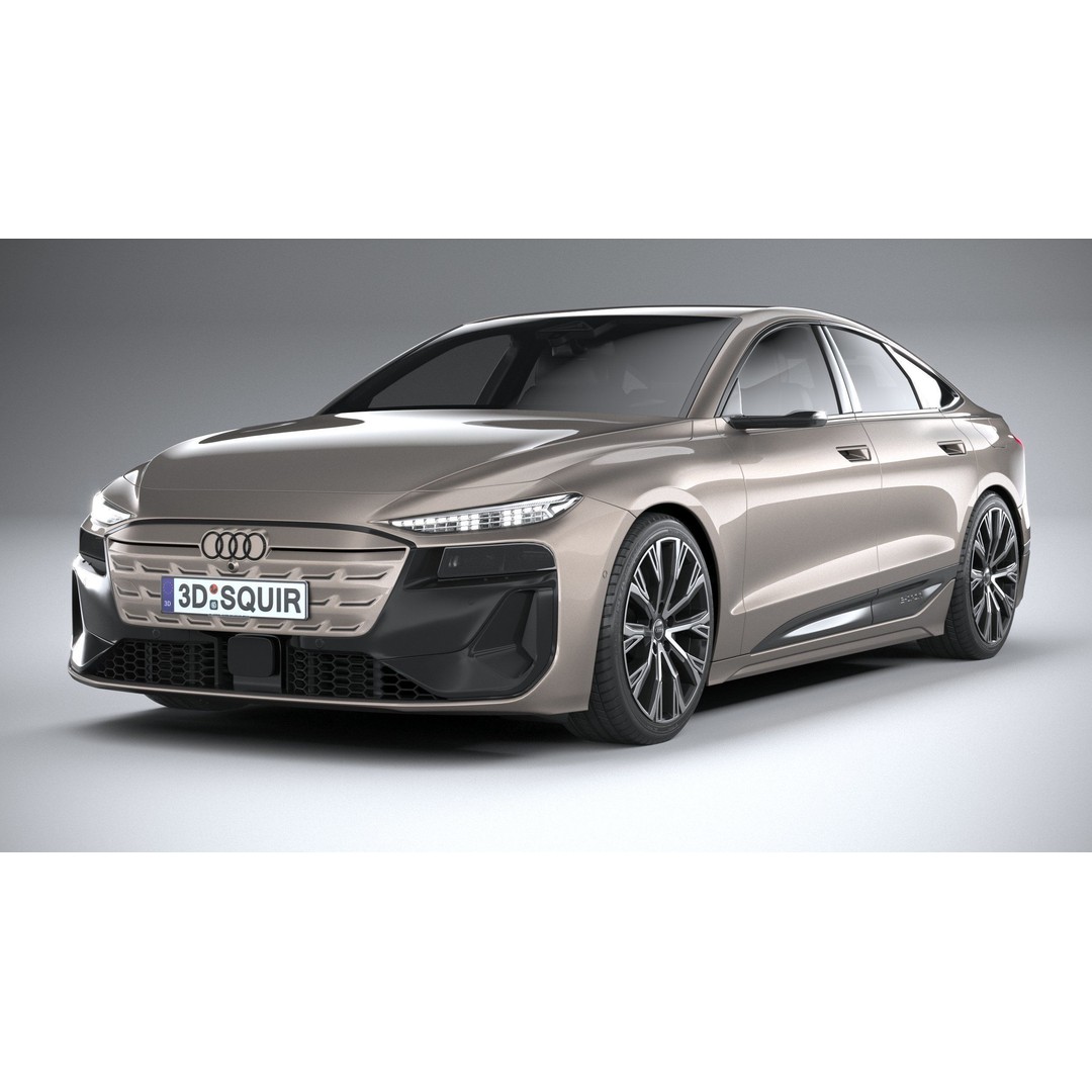 Audi A6 Sportback e-tron 2025 3D Model – High Poly Game Asset, FBX, OBJ - View 4