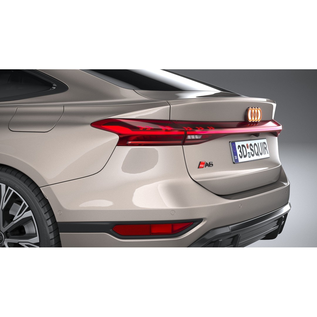 Audi A6 Sportback e-tron 2025 3D Model – High Poly Game Asset, FBX, OBJ - View 8