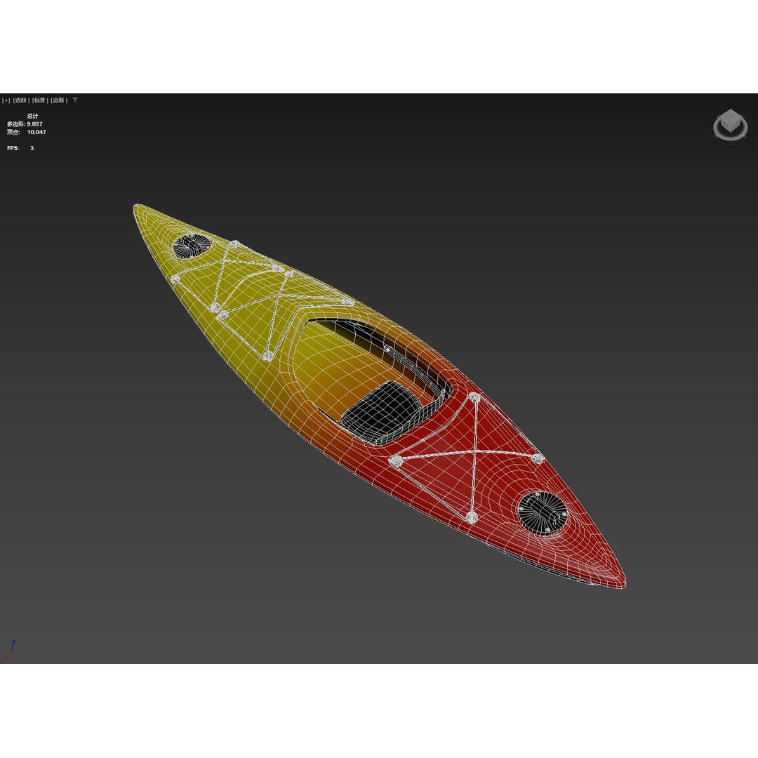 Kayak Canoe Athlete 3D Model – Low Poly Rigged Character, FBX, OBJ
