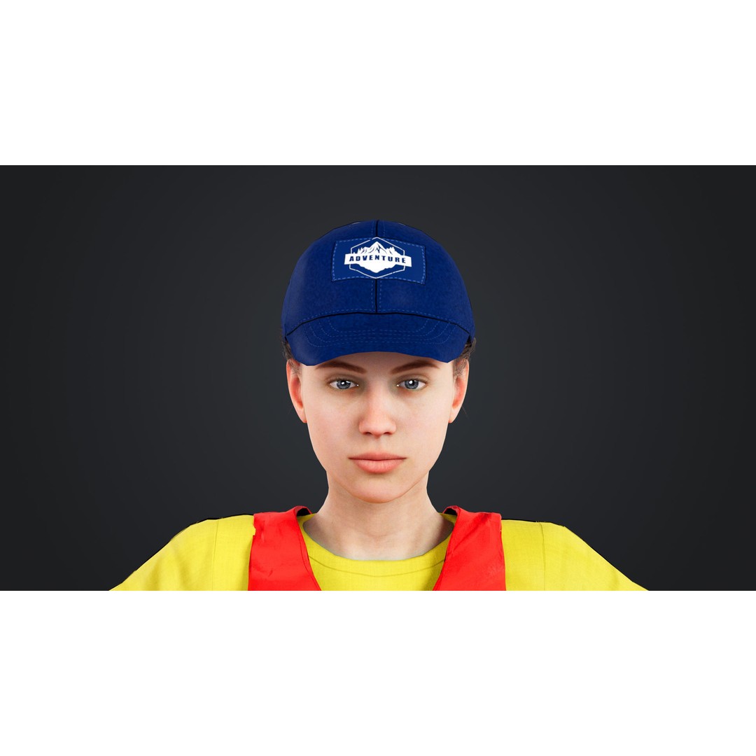 Kayak Canoe Athlete 3D Model – Low Poly Rigged Character, FBX, OBJ - View 12