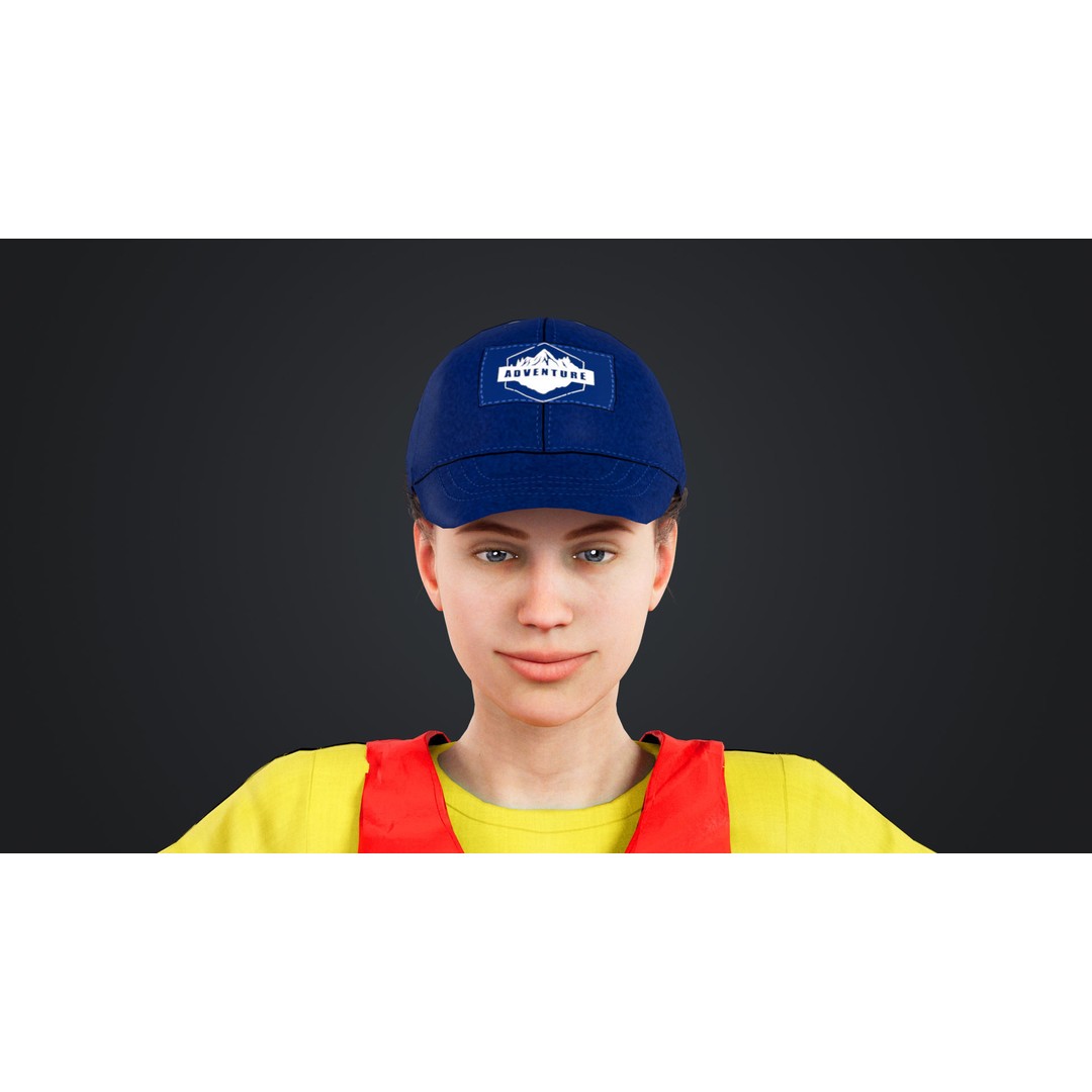 Kayak Canoe Athlete 3D Model – Low Poly Rigged Character, FBX, OBJ - View 13