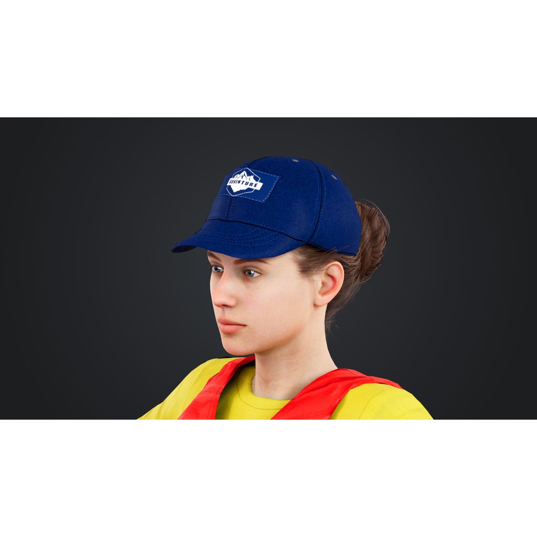 Kayak Canoe Athlete 3D Model – Low Poly Rigged Character, FBX, OBJ - View 17