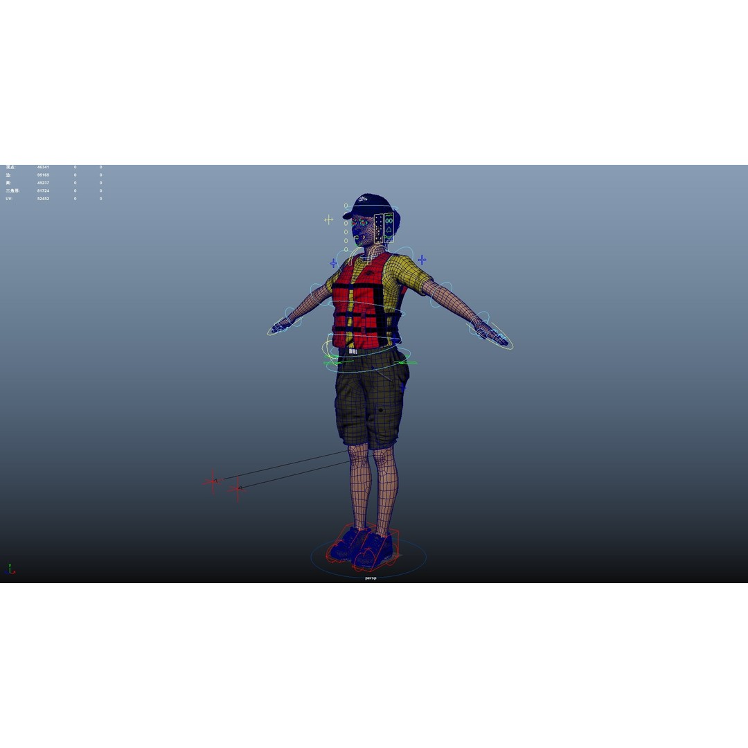 Kayak Canoe Athlete 3D Model – Low Poly Rigged Character, FBX, OBJ - View 26