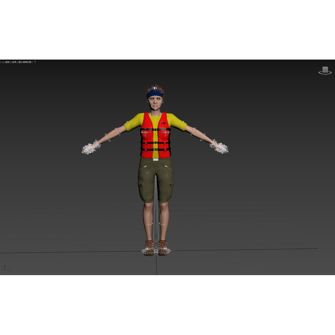 Kayak Canoe Athlete 3D Model – Low Poly Rigged Character, FBX, OBJ - View 29