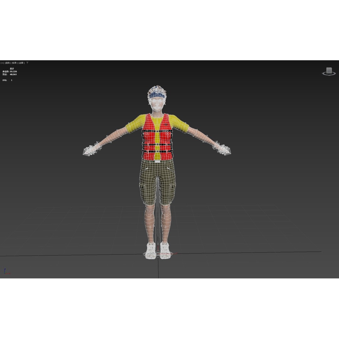 Kayak Canoe Athlete 3D Model – Low Poly Rigged Character, FBX, OBJ - View 30