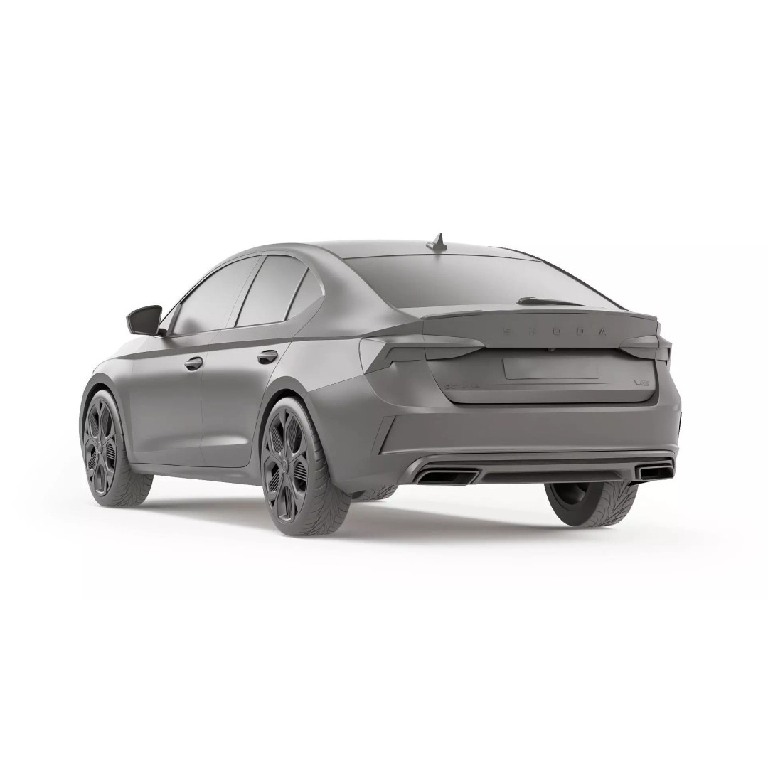 Skoda Octavia RS 2025 3D Model – Detailed Low Poly, Medium Poly, High Poly Formats