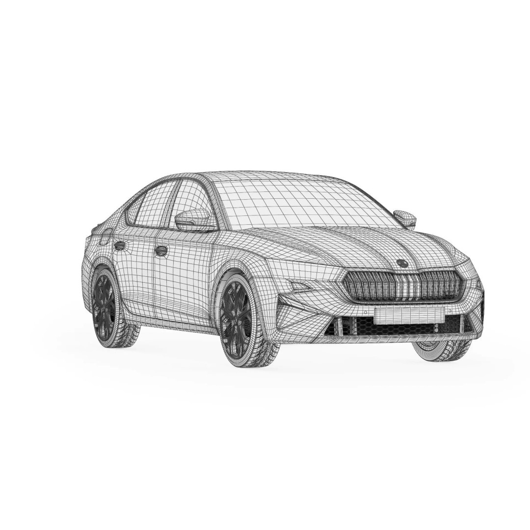 Skoda Octavia RS 2025 3D Model – Detailed Low Poly, Medium Poly, High Poly Formats - View 13