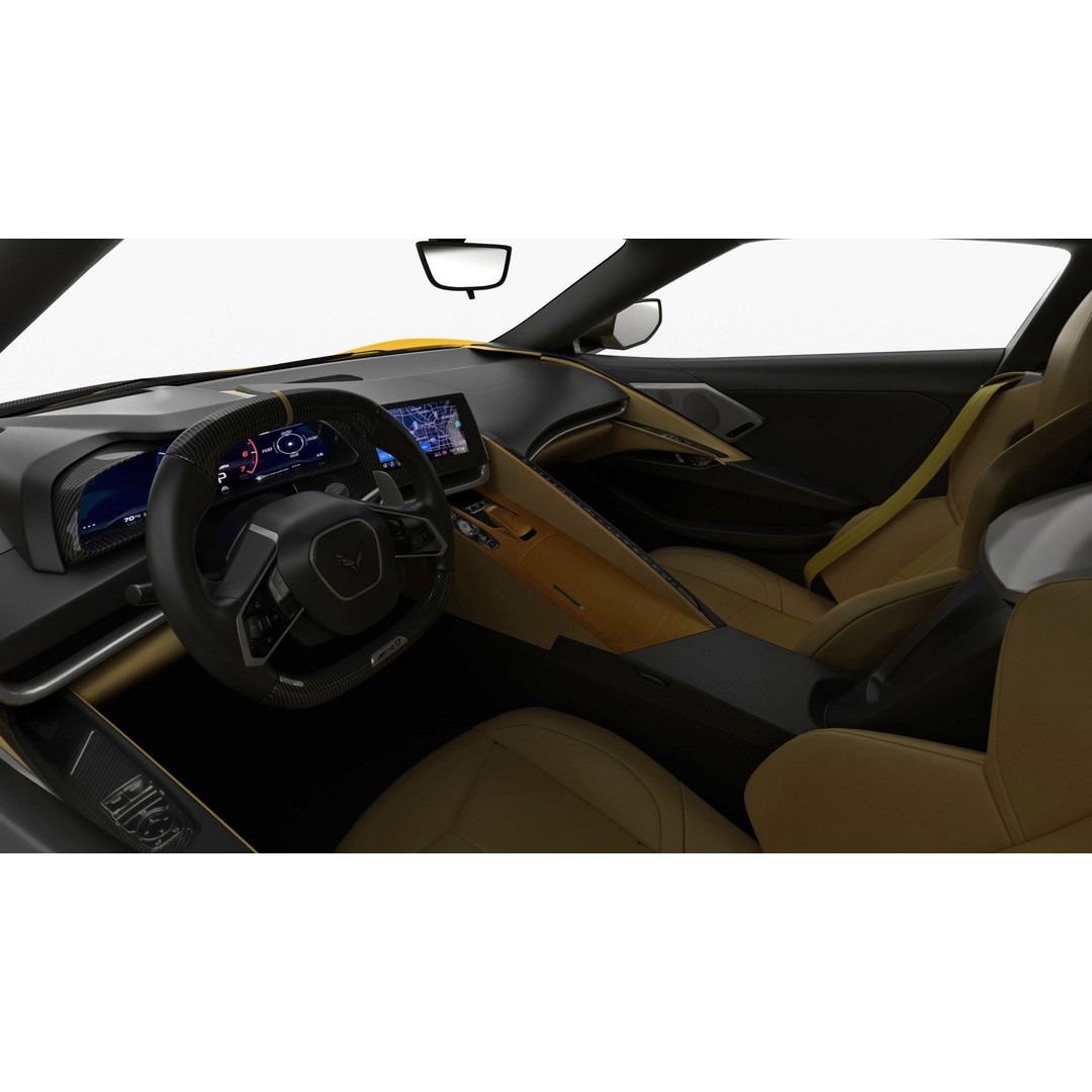 Corvette ZR1 Coupe C8 2025 3D Model – High Poly Sports Car, FBX, Blender - View 26
