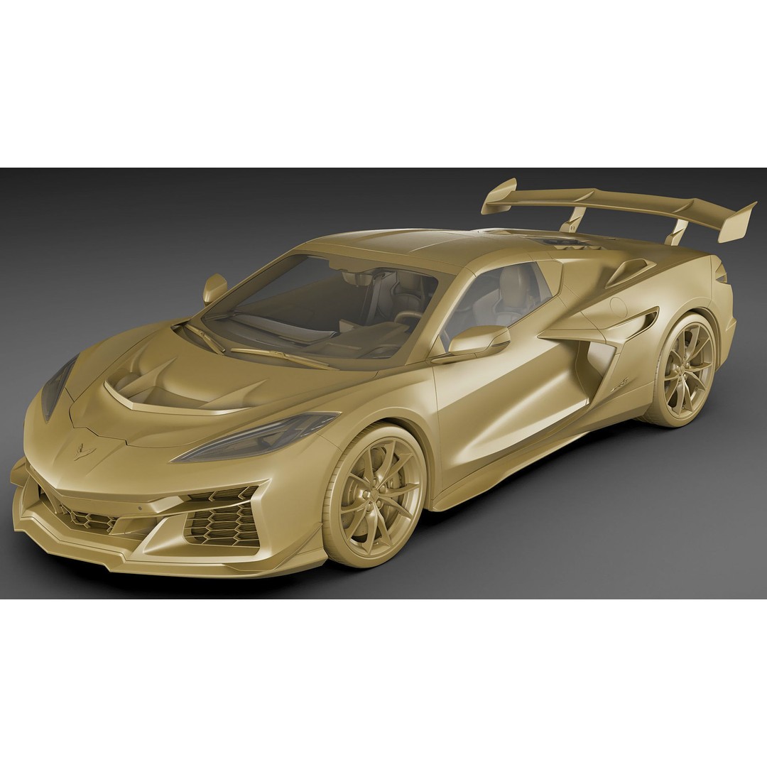Corvette ZR1 Coupe C8 2025 3D Model – High Poly Sports Car, FBX, Blender - View 29