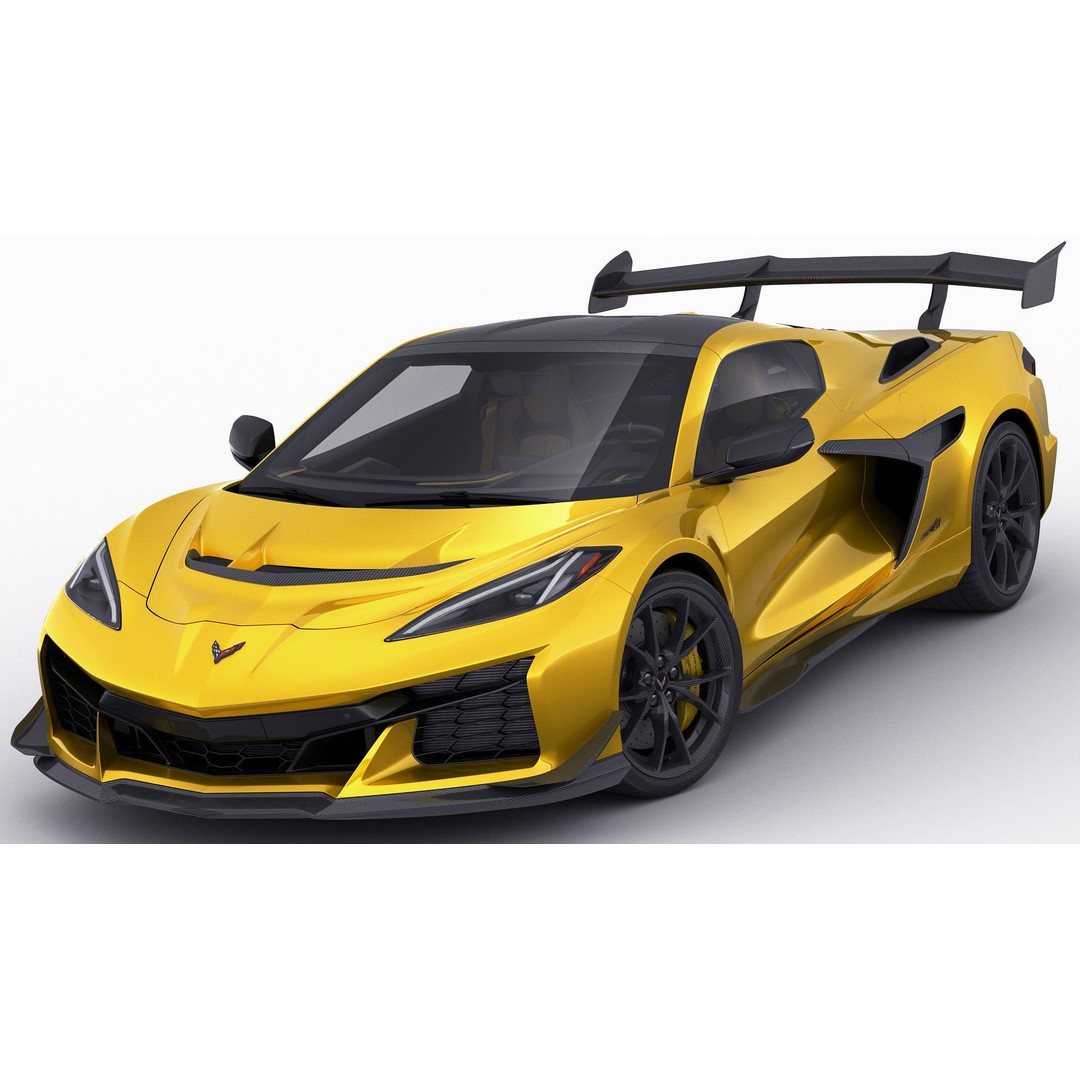 Corvette ZR1 Coupe C8 2025 3D Model – High Poly Sports Car, FBX, Blender - View 3