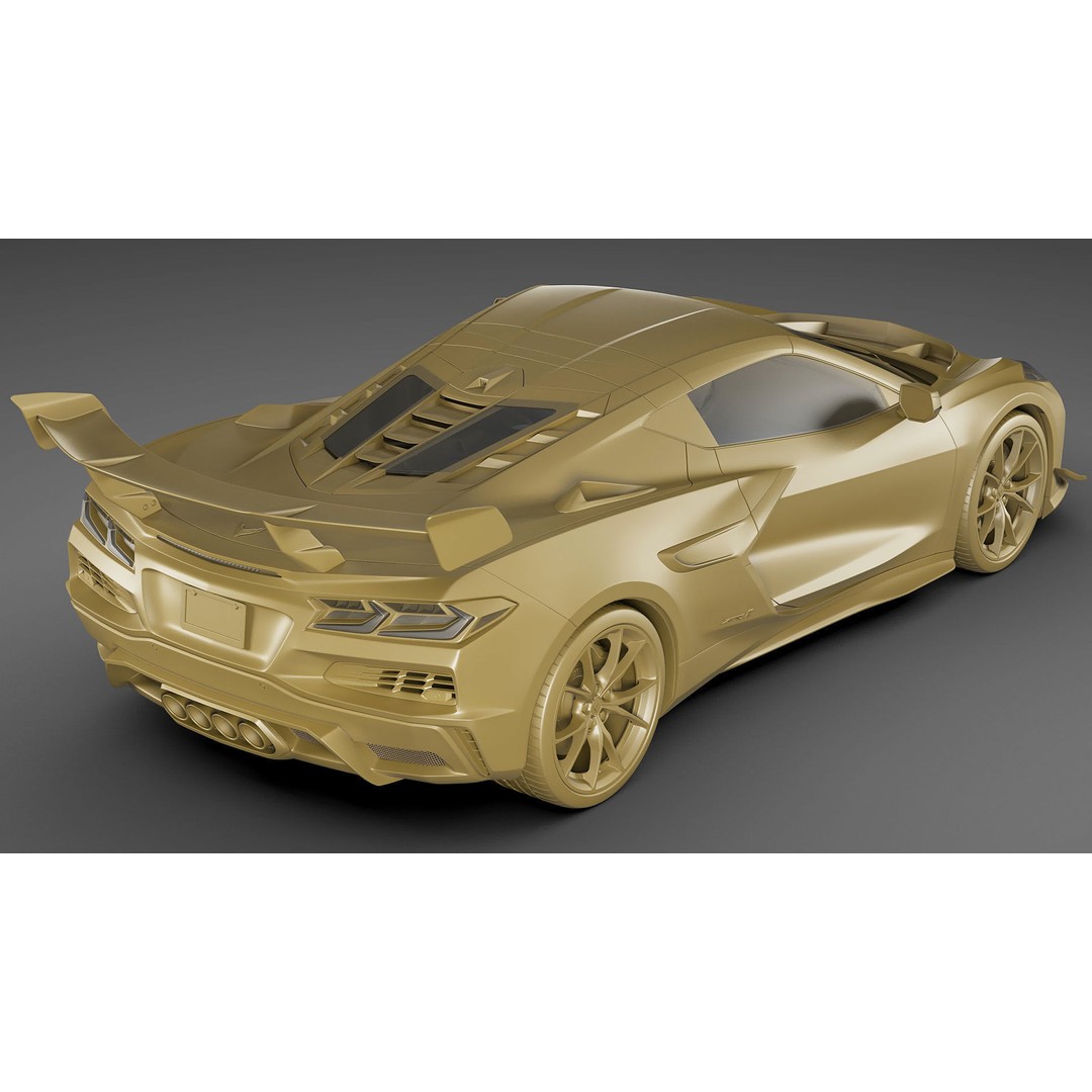 Corvette ZR1 Coupe C8 2025 3D Model – High Poly Sports Car, FBX, Blender - View 30