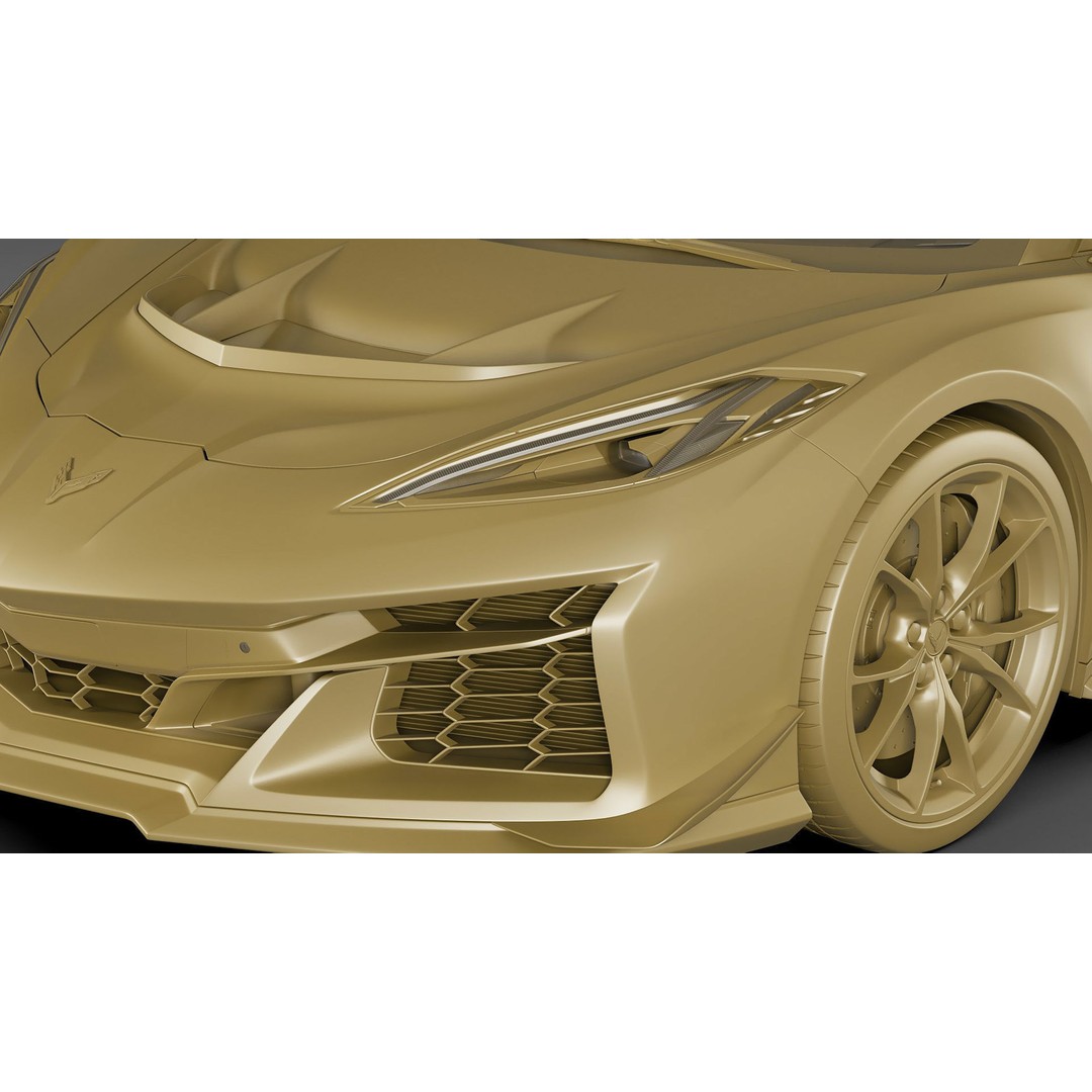 Corvette ZR1 Coupe C8 2025 3D Model – High Poly Sports Car, FBX, Blender - View 31