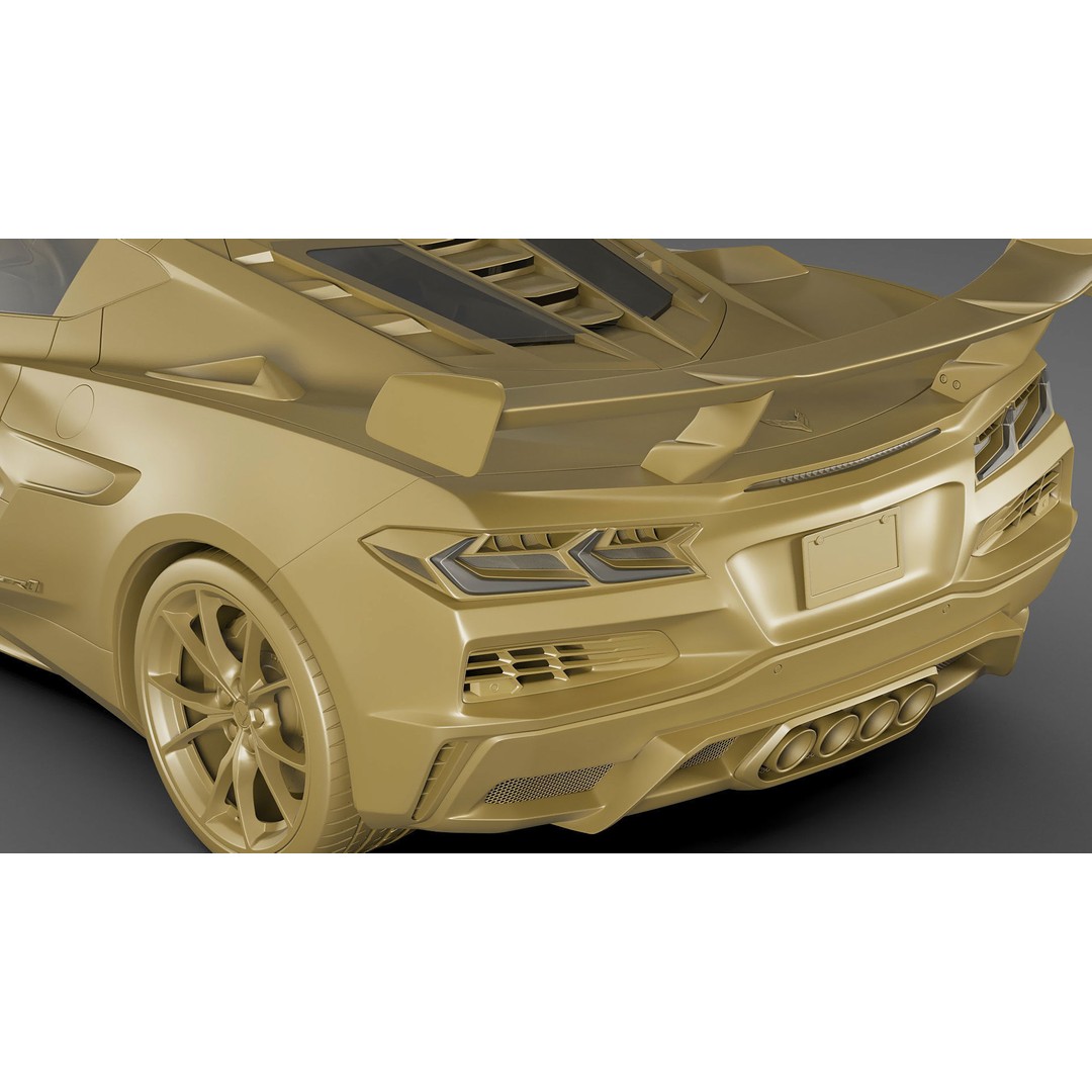 Corvette ZR1 Coupe C8 2025 3D Model – High Poly Sports Car, FBX, Blender - View 32