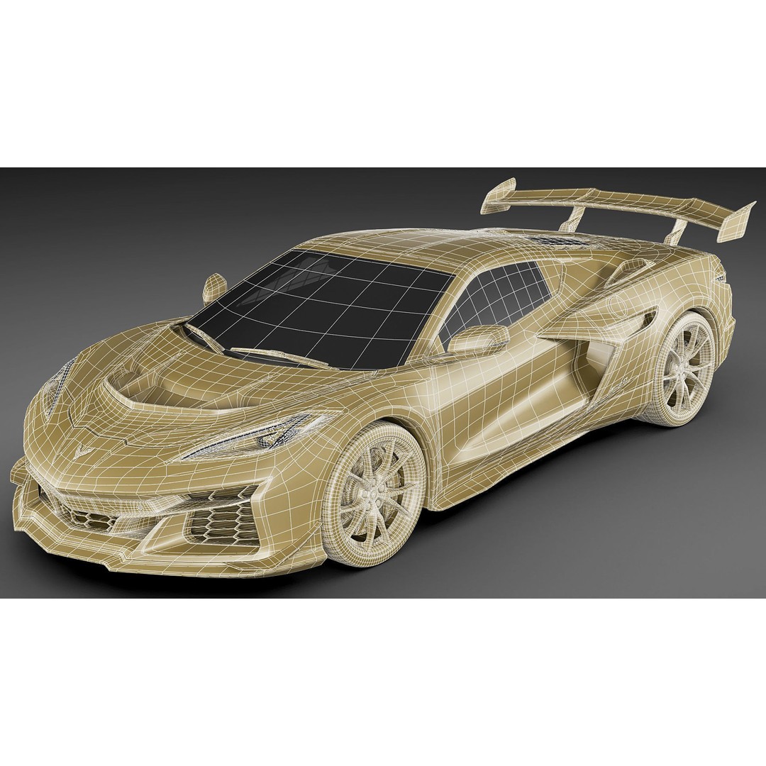 Corvette ZR1 Coupe C8 2025 3D Model – High Poly Sports Car, FBX, Blender - View 35