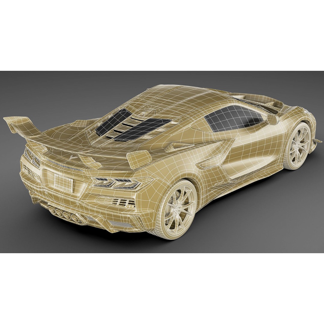 Corvette ZR1 Coupe C8 2025 3D Model – High Poly Sports Car, FBX, Blender - View 36