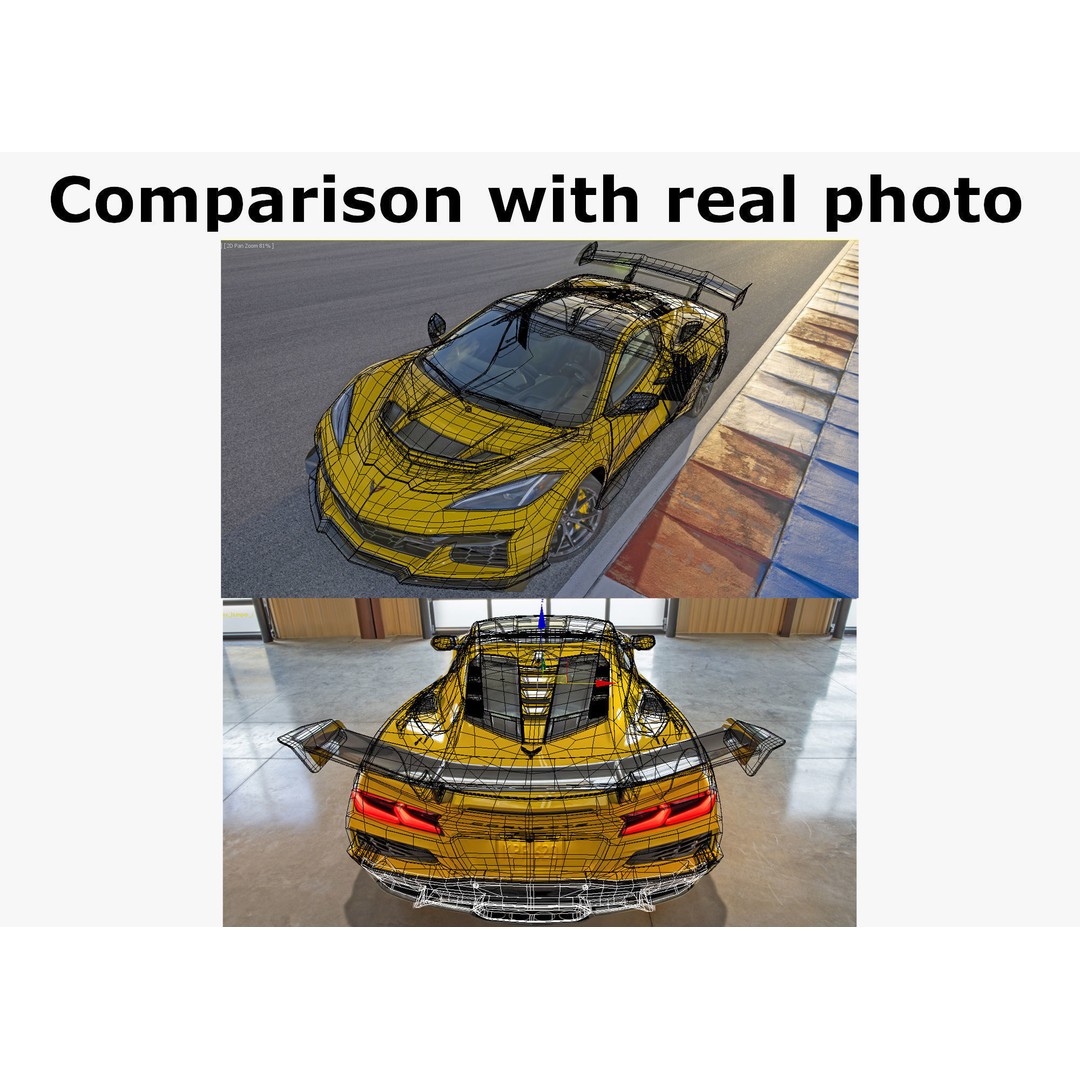 Corvette ZR1 Coupe C8 2025 3D Model – High Poly Sports Car, FBX, Blender - View 38