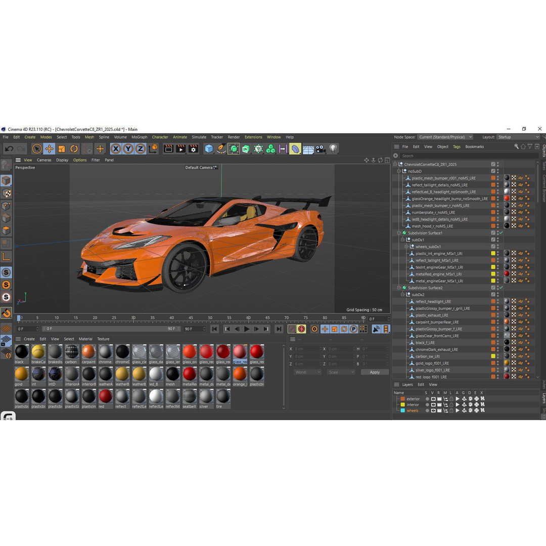 Corvette ZR1 Coupe C8 2025 3D Model – High Poly Sports Car, FBX, Blender - View 40