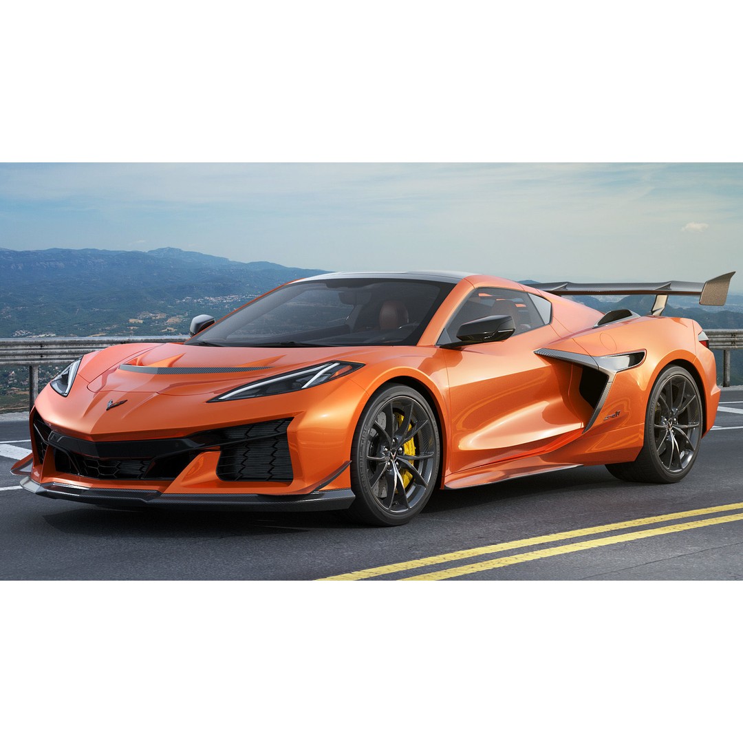 Corvette ZR1 Coupe C8 2025 3D Model – High Poly Sports Car, FBX, Blender - View 7