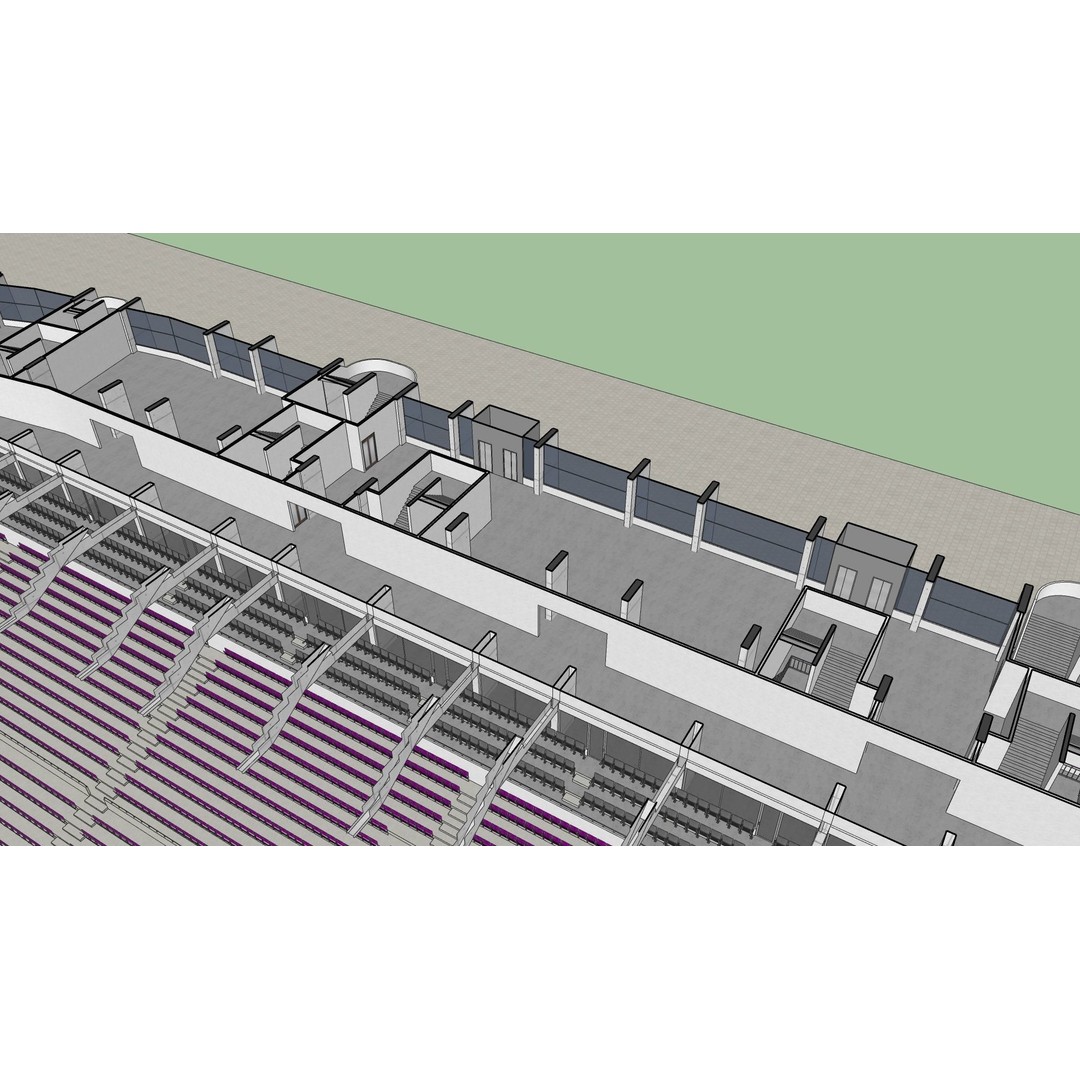 Southland Stadium 3D Model – 1920s Style Rugby Arena, FBX