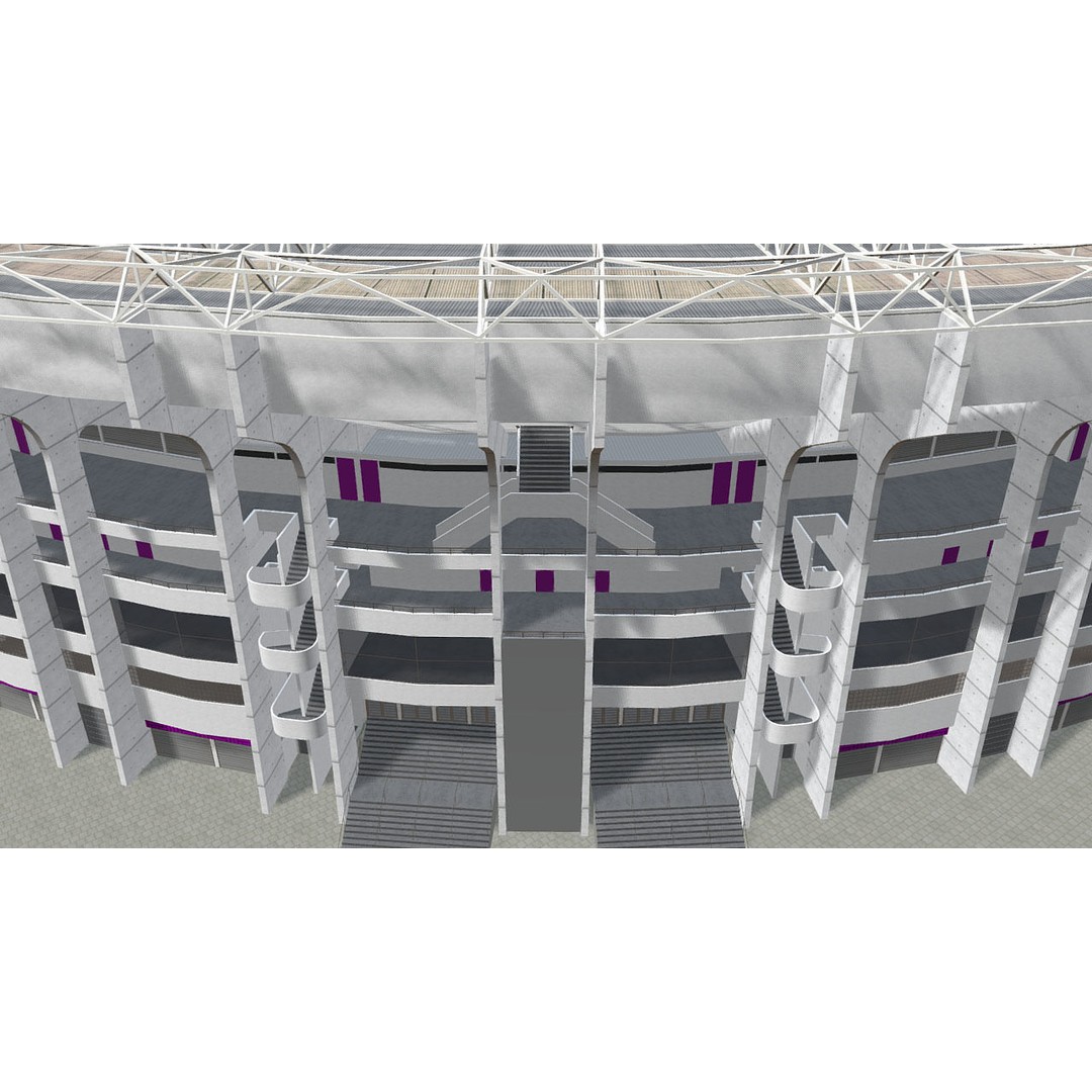 Southland Stadium 3D Model – 1920s Style Rugby Arena, FBX - View 21