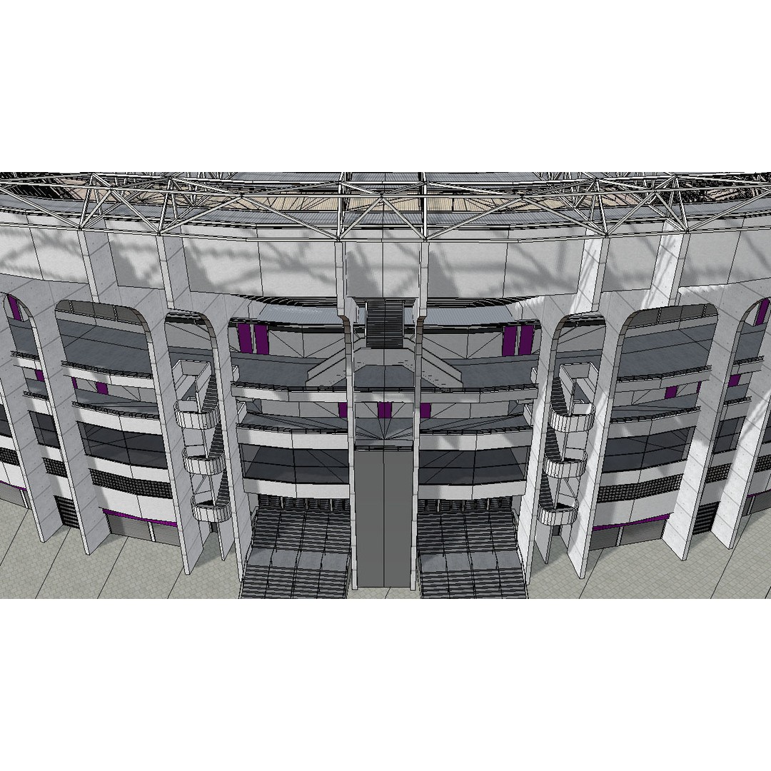 Southland Stadium 3D Model – 1920s Style Rugby Arena, FBX - View 22