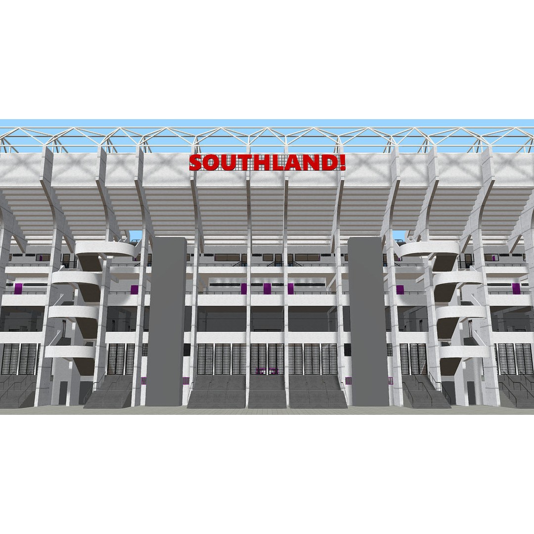 Southland Stadium 3D Model – 1920s Style Rugby Arena, FBX - View 23