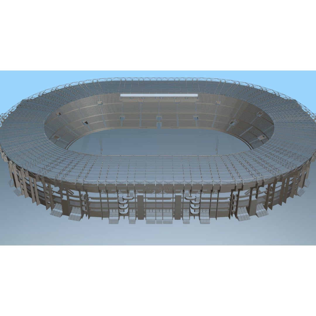 Southland Stadium 3D Model – 1920s Style Rugby Arena, FBX - View 4
