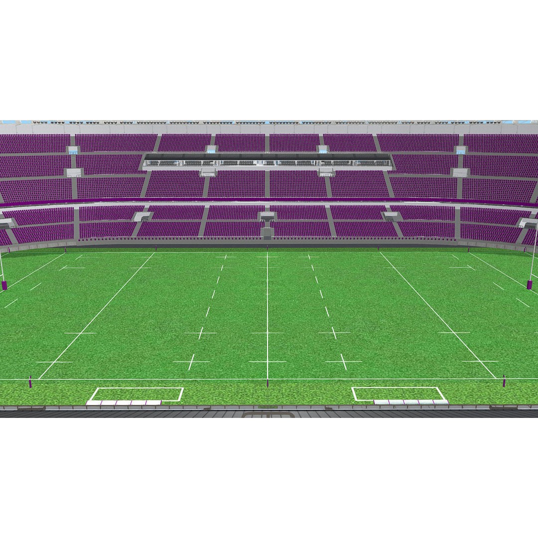 Southland Stadium 3D Model – 1920s Style Rugby Arena, FBX - View 5
