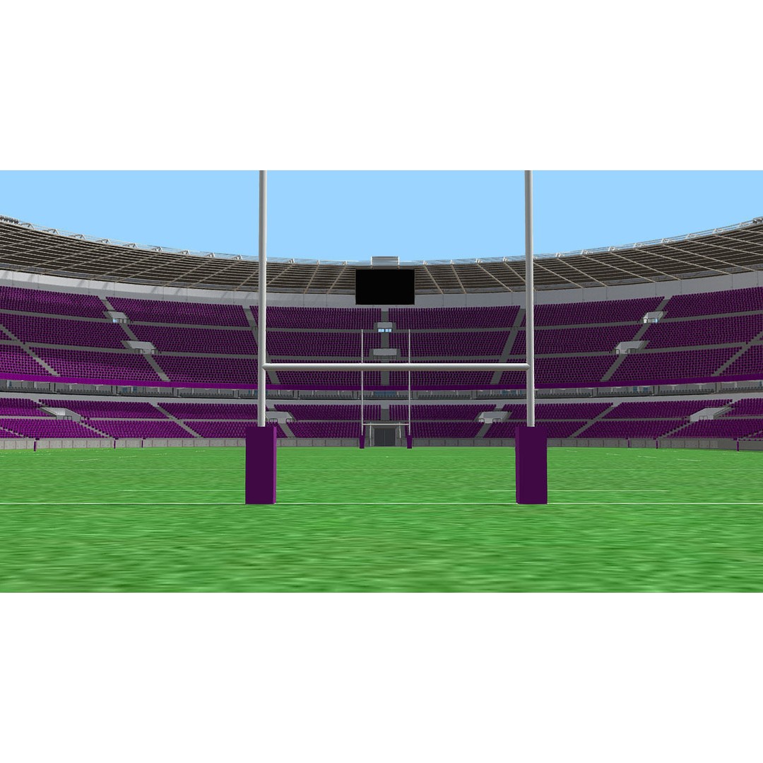 Southland Stadium 3D Model – 1920s Style Rugby Arena, FBX - View 6