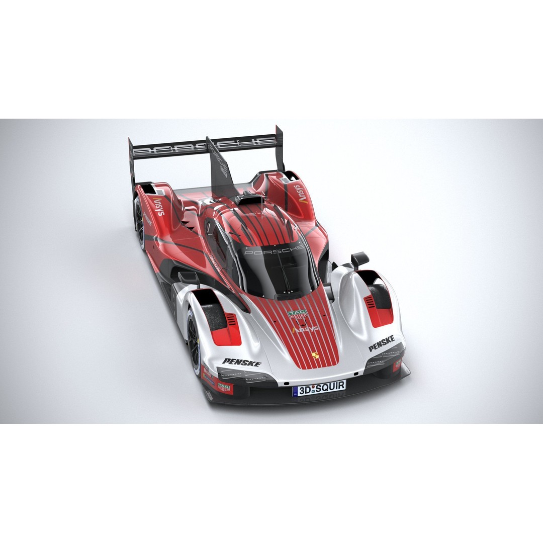 Porsche 963 LMDh Racecar 3D Model – High Poly Game Asset, FBX, OBJ - View 15