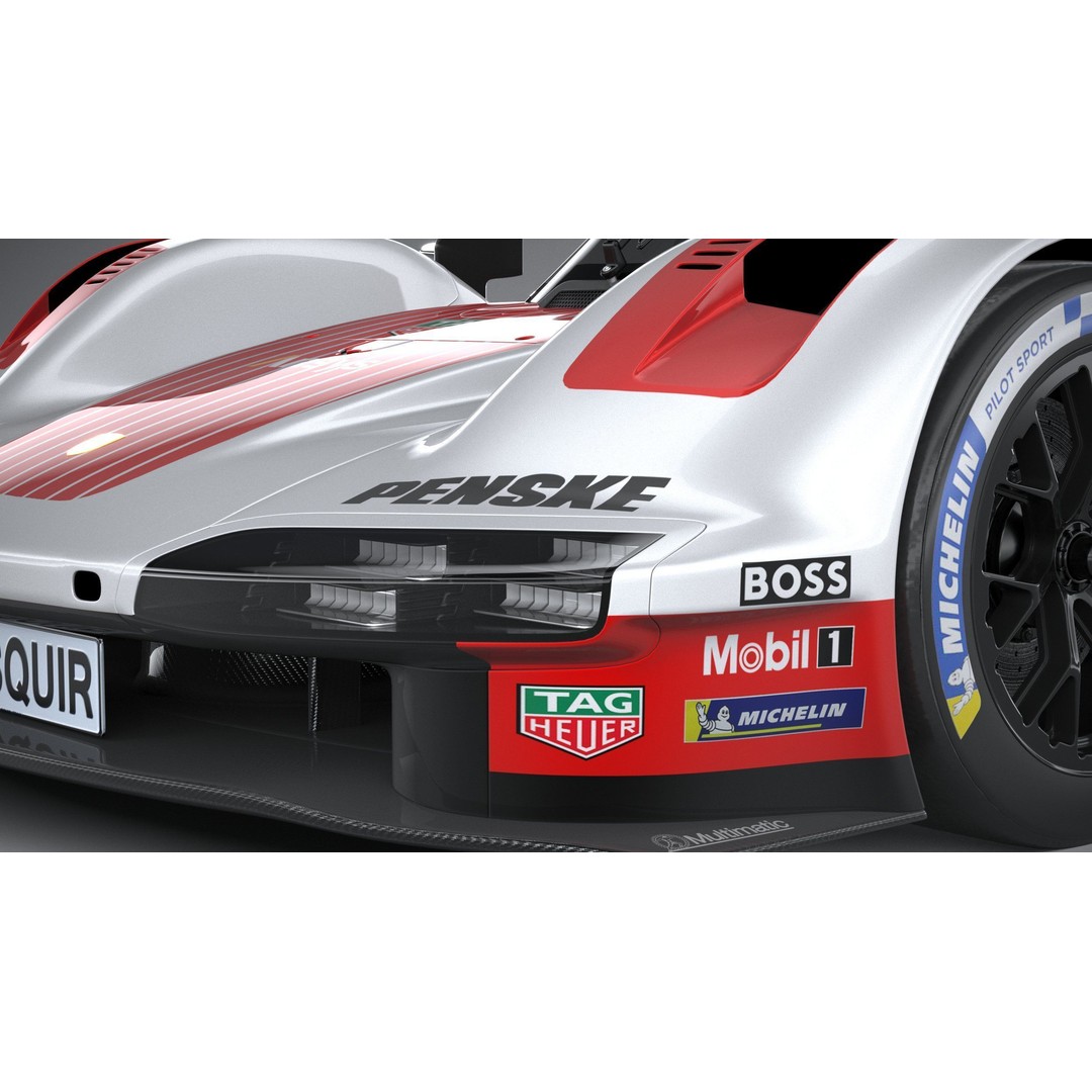 Porsche 963 LMDh Racecar 3D Model – High Poly Game Asset, FBX, OBJ - View 17