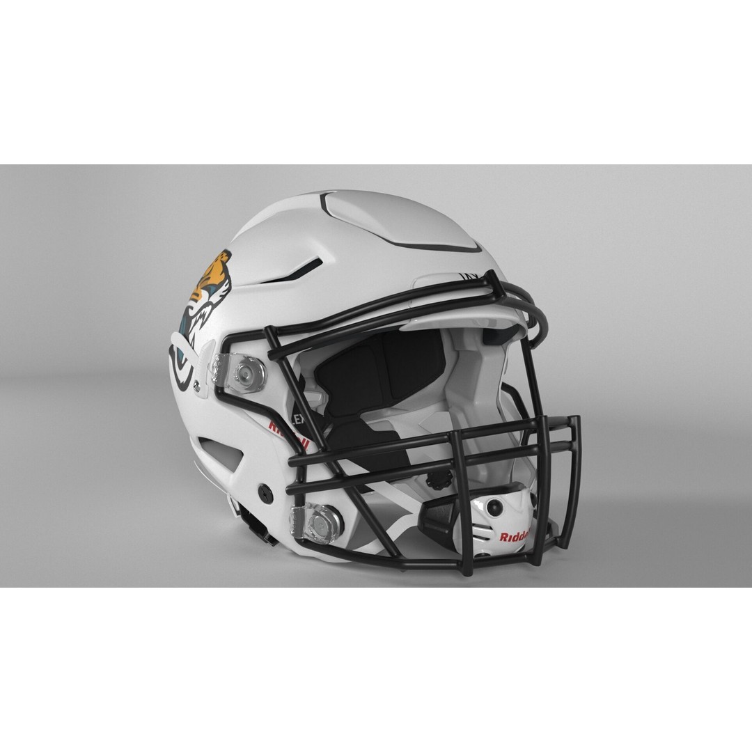 Baltimore Jaguars Helmet 3D Model – PBR Game Asset, FBX, OBJ - View 3