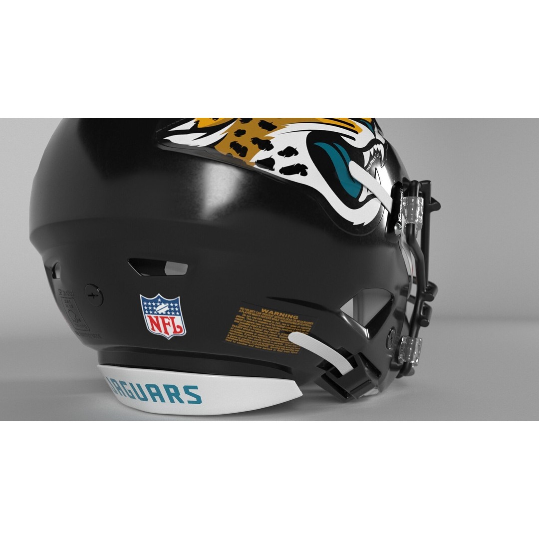 Baltimore Jaguars Helmet 3D Model – PBR Game Asset, FBX, OBJ - View 5