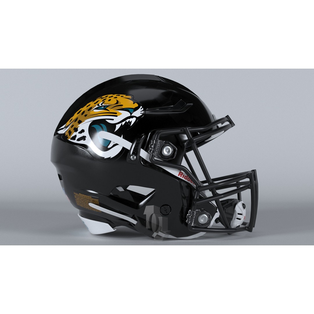 Baltimore Jaguars Helmet 3D Model – PBR Game Asset, FBX, OBJ - View 6
