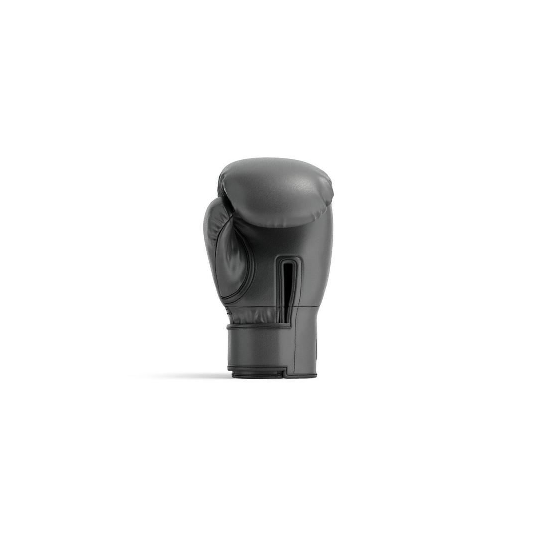 Black Leather Boxing Gloves 3D Model – PBR Game-Ready Asset, FBX, OBJ - View 3