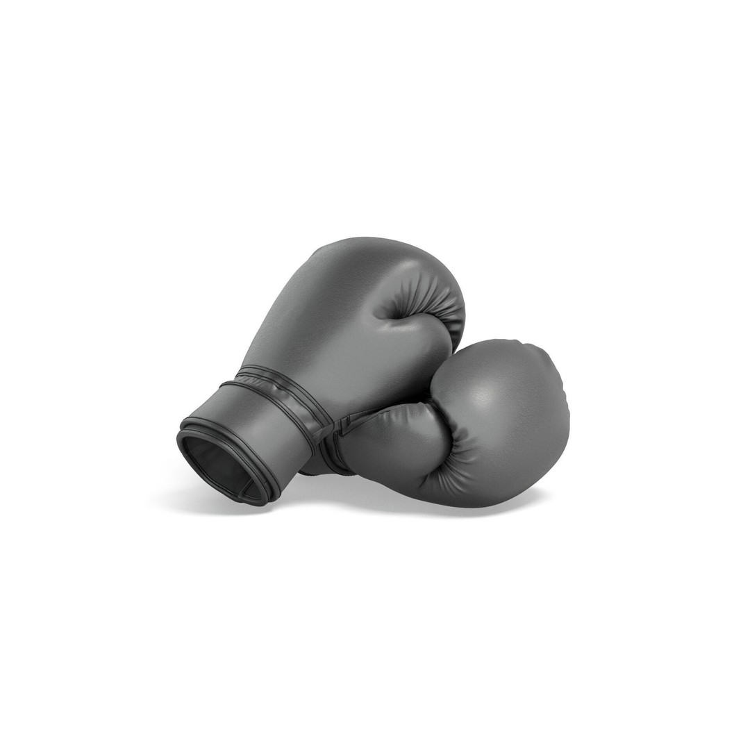 Black Leather Boxing Gloves 3D Model – PBR Game-Ready Asset, FBX, OBJ - View 5