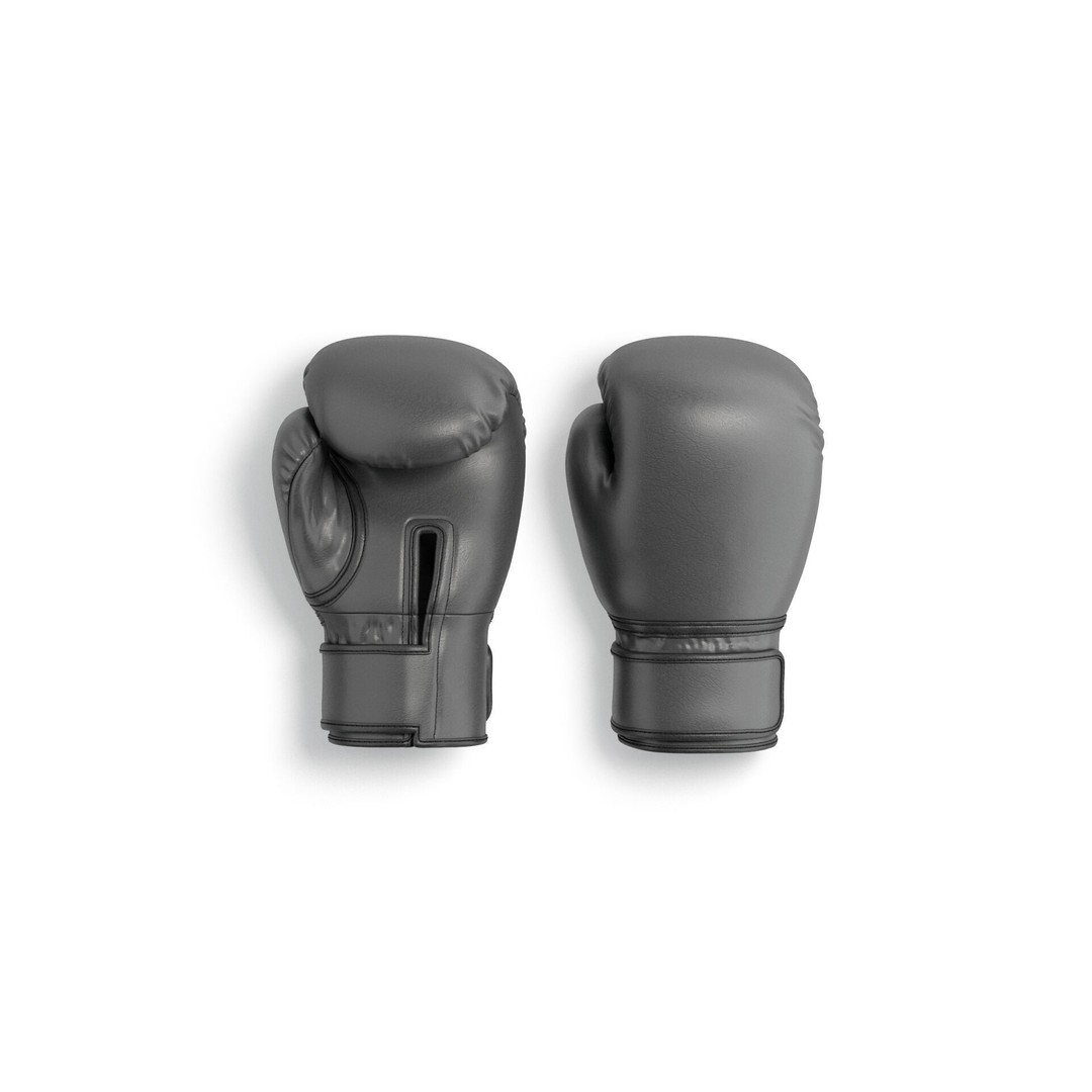 Black Leather Boxing Gloves 3D Model – PBR Game-Ready Asset, FBX, OBJ - View 6