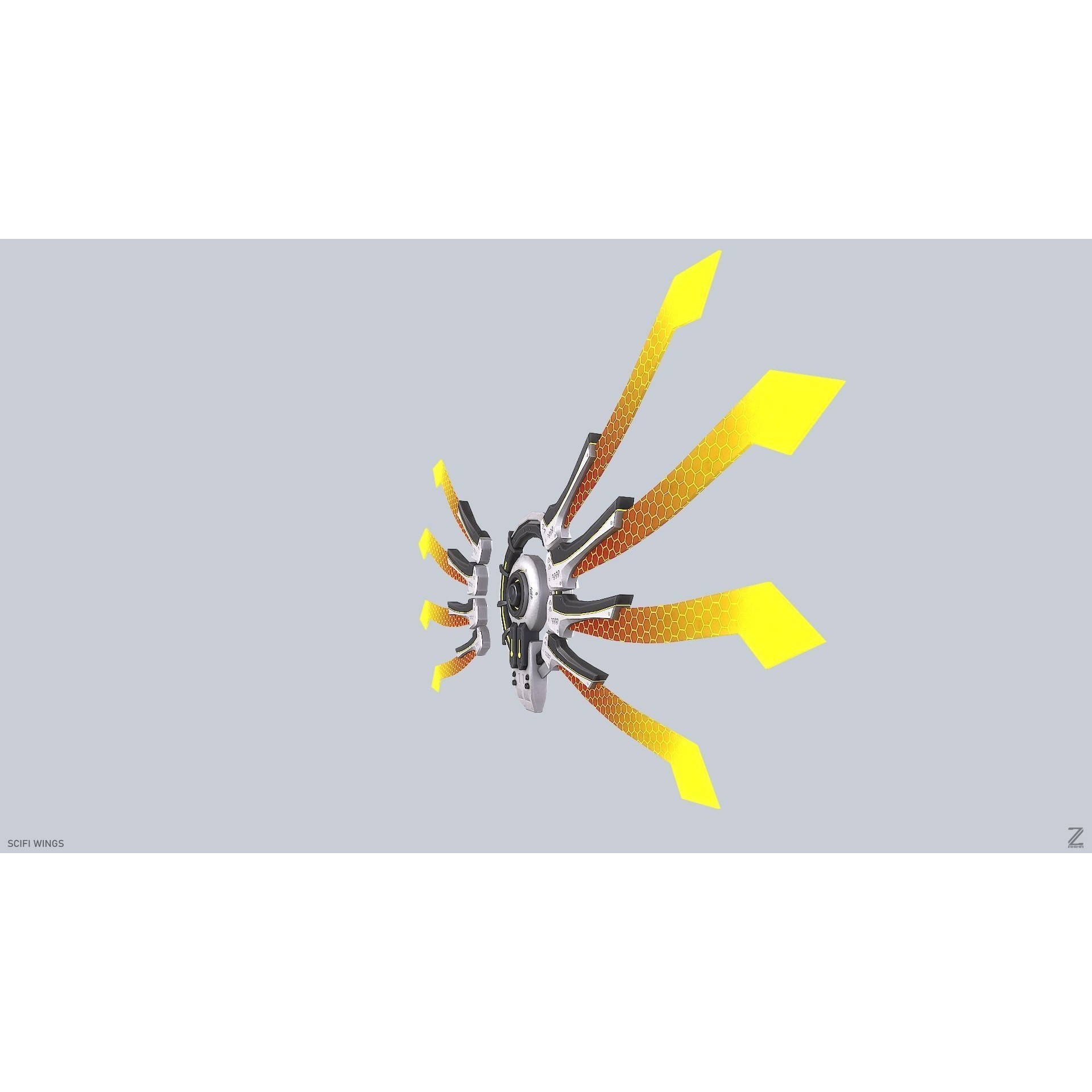 Sci-Fi Wings - Low-Poly Game-Ready 3D Model - View 5