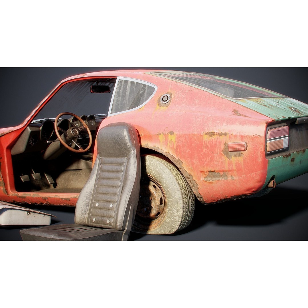 Classic Coupe Car 3D Model – Low Poly PBR Asset in 9 Color Variants - View 13