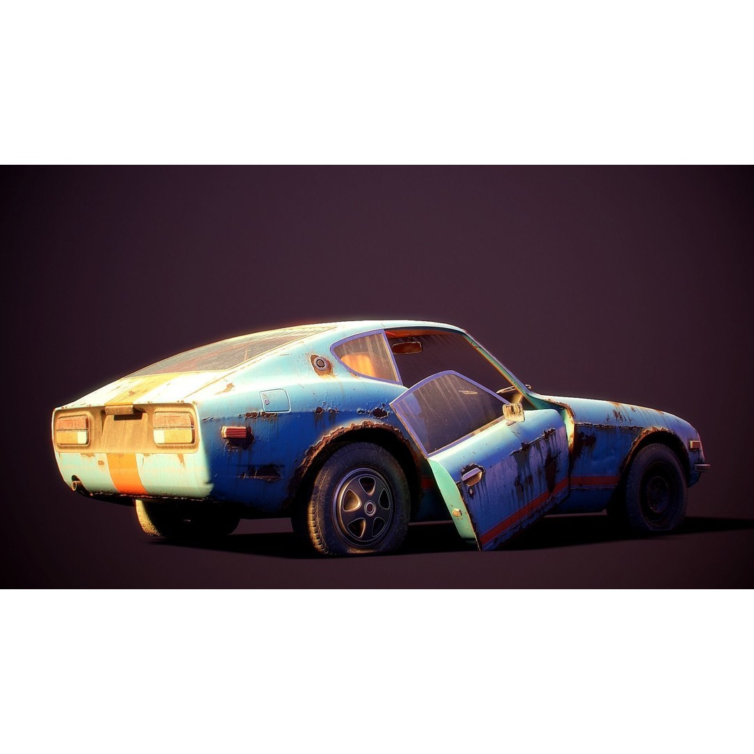 Classic Coupe Car 3D Model – Low Poly PBR Asset in 9 Color Variants - View 15