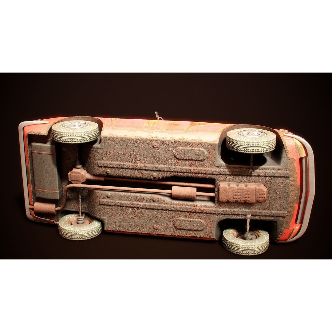 Classic Coupe Car 3D Model – Low Poly PBR Asset in 9 Color Variants - View 16