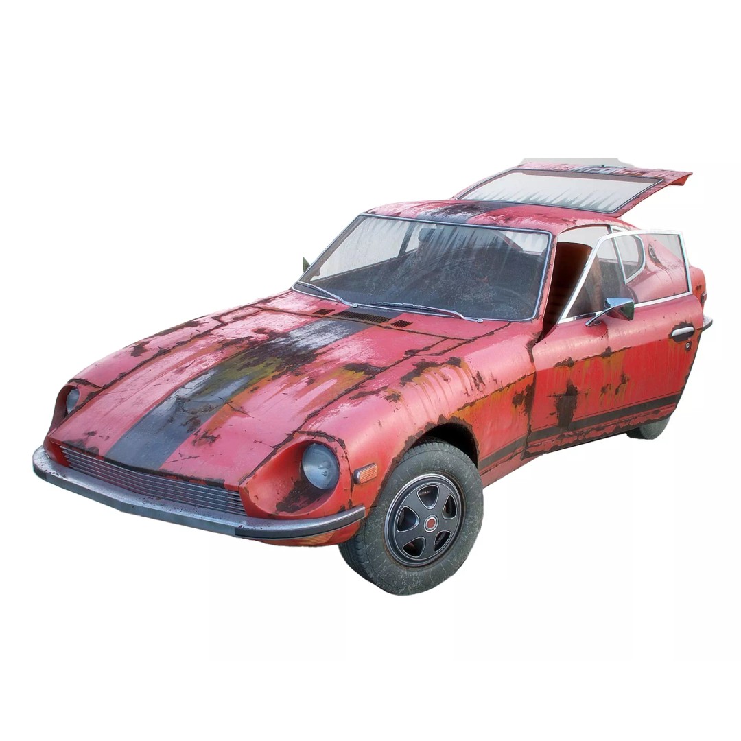 Classic Coupe Car 3D Model – Low Poly PBR Asset in 9 Color Variants - View 2