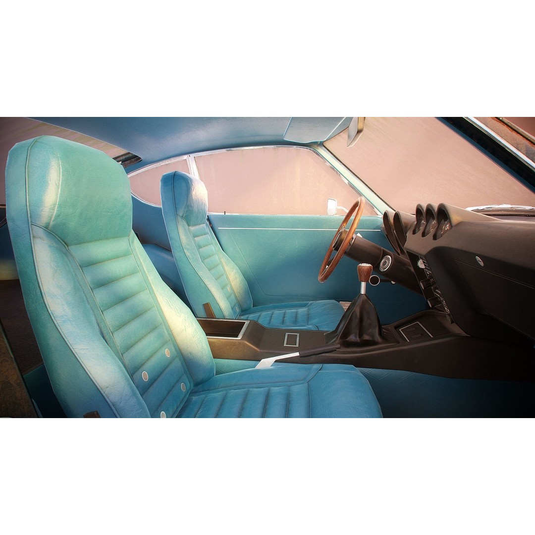 Classic Coupe Car 3D Model – Low Poly PBR Asset in 9 Color Variants - View 21