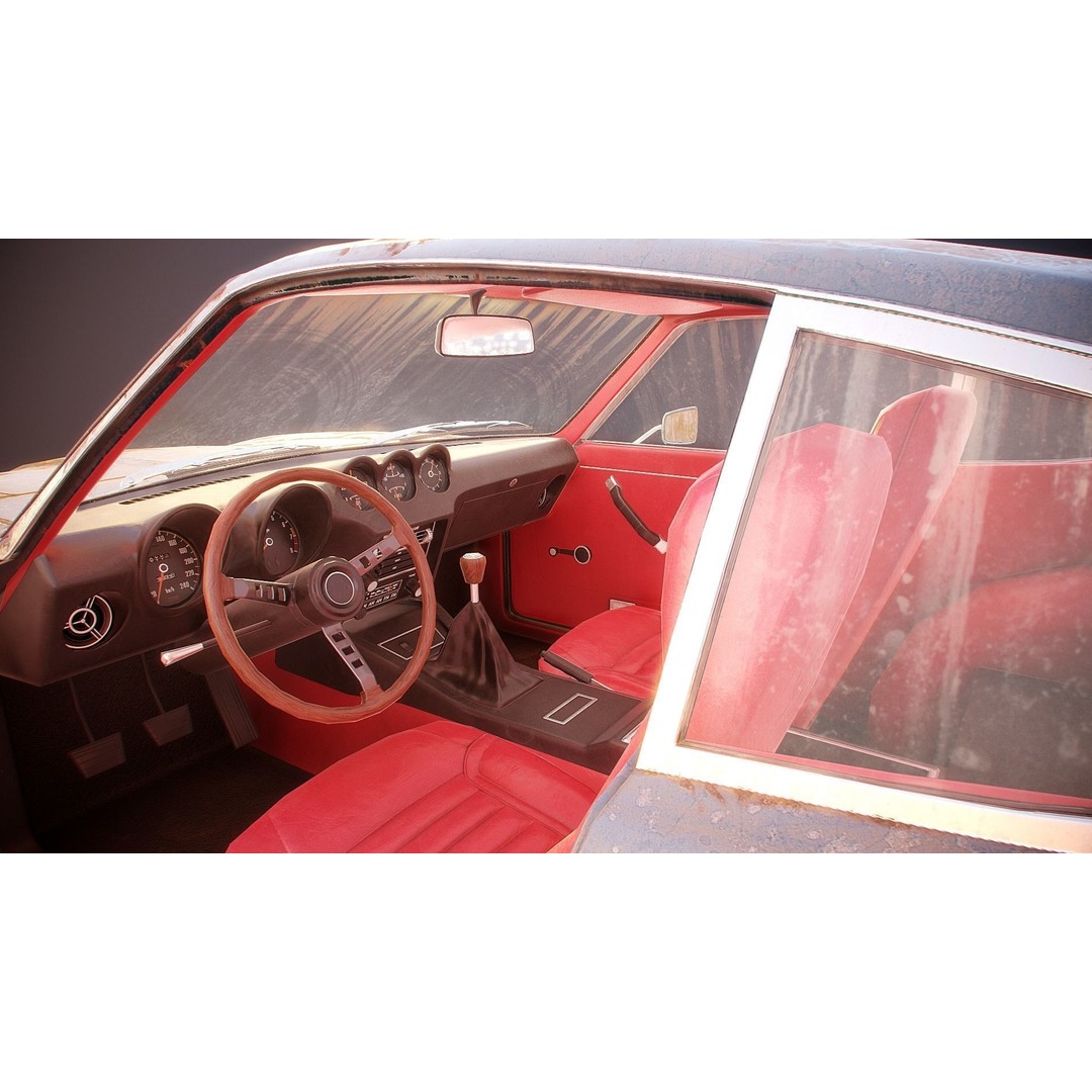 Classic Coupe Car 3D Model – Low Poly PBR Asset in 9 Color Variants - View 22