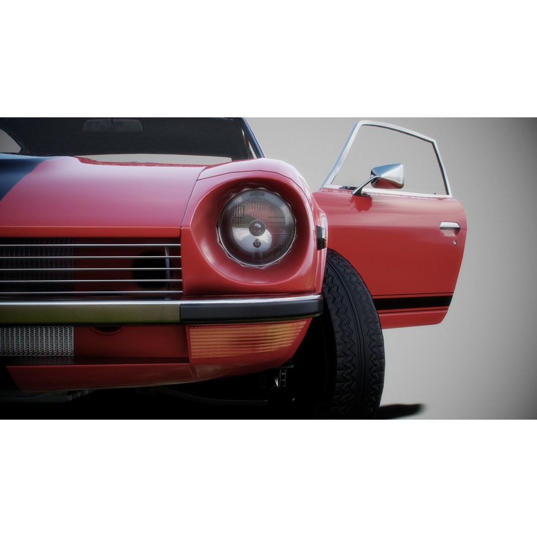 Classic Coupe Car 3D Model – Low Poly PBR Asset in 9 Color Variants - View 24