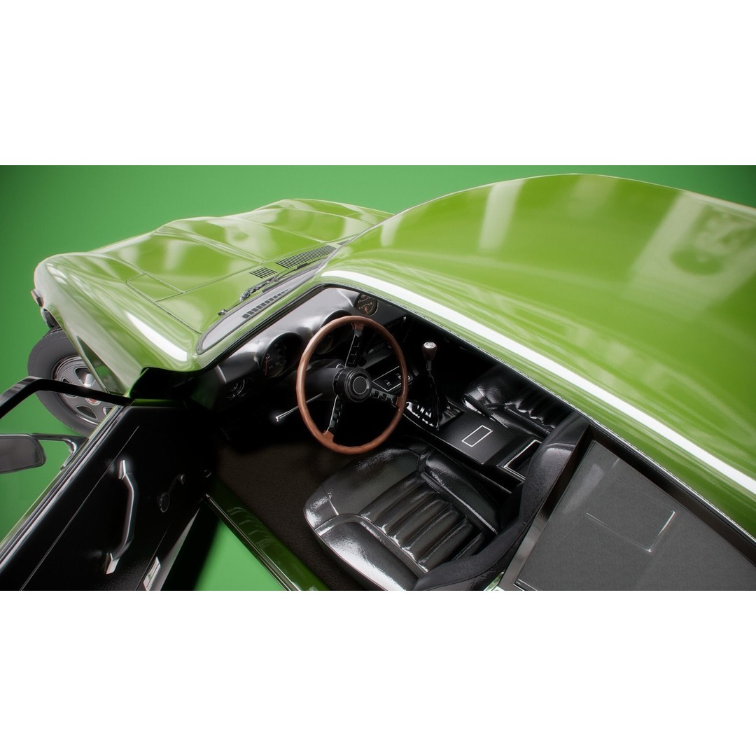 Classic Coupe Car 3D Model – Low Poly PBR Asset in 9 Color Variants - View 27