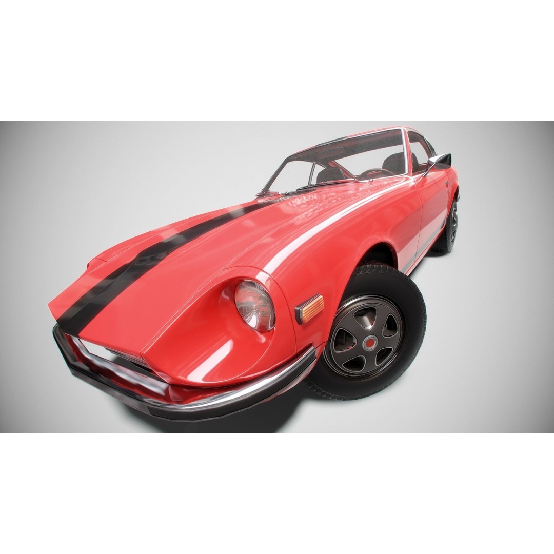 Classic Coupe Car 3D Model – Low Poly PBR Asset in 9 Color Variants - View 28