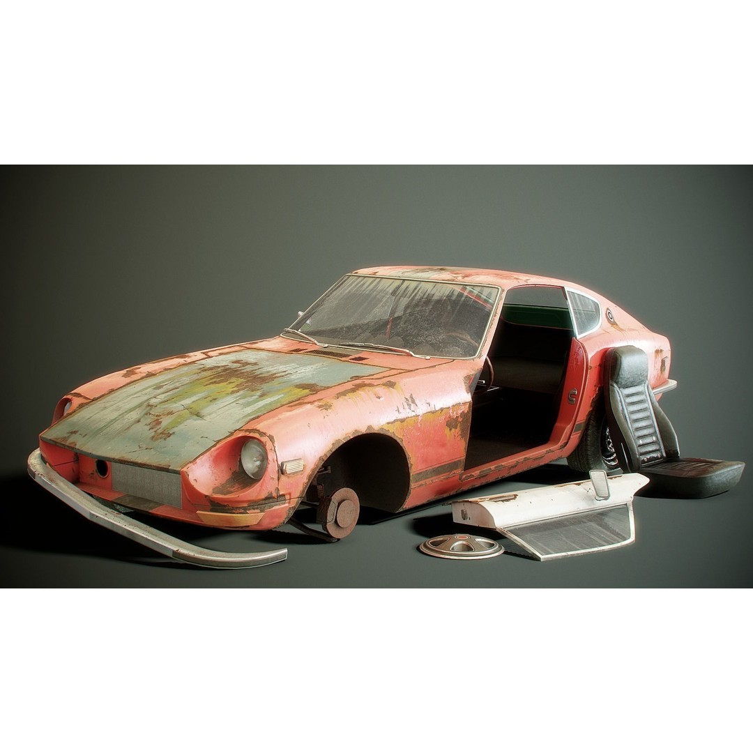 Classic Coupe Car 3D Model – Low Poly PBR Asset in 9 Color Variants - View 29