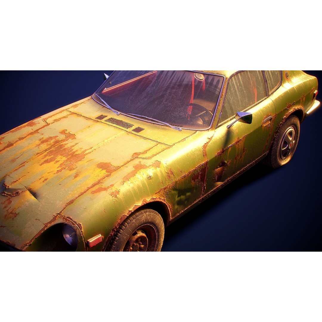 Classic Coupe Car 3D Model – Low Poly PBR Asset in 9 Color Variants - View 31